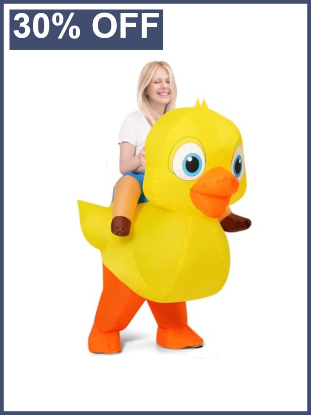 Inflatable Duck Costume Adult One Size Fits 5.2-6.2ft Halloween Party Blow Up
